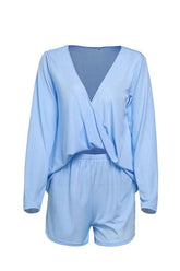 V Neck Top And Shorts Set